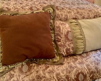 67. Custom King Bedding Set Duvet Cover, 2 King Shams, 3 Euro Shams, and 1 Bolster