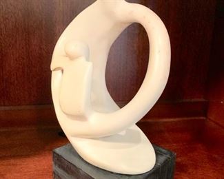 78. Mother and Child Stone Sculpture (9")