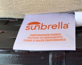 96. Set of Black All Weather Wicker w/ Sunbrella Cushions: Sofa, 2 Armchairs w/ Ottomans; 2 Side Tables, 1 Coffee Table 