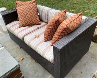 95. All Weather Wicker Loveseat (as is) 