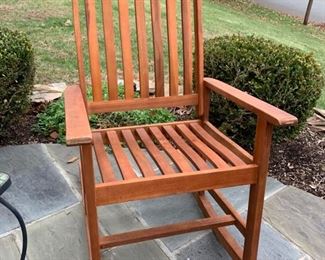 99. Wood Slated Outdoor Rocking Chair