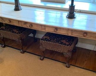 39. Pine Plank Top Table w/ 5 Drawers (96" x 27" x 30")