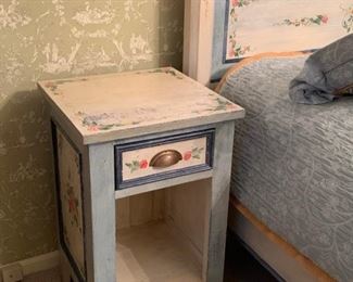 103. ABC Carpet Pair of Hand Painted Nightstands (18" x 18" x 30")