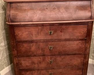 80. Antique 4 Drawer Chest w/ Lift Top Marble Inset (31" x 19" x 36")