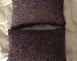 Beaded Deep Purple Pillows 