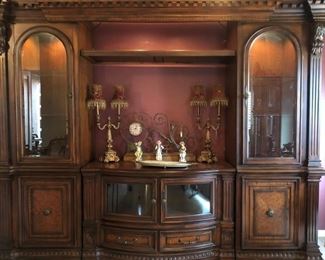 Gorgeous Hutch w Curved Glass Door, Touch Lighting  and More 
