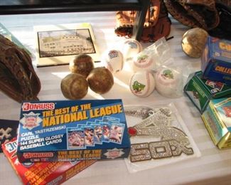 Vintage baseballs, vintage mitts
