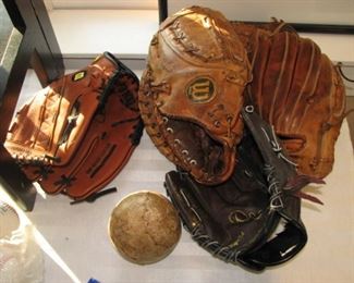 Vintage baseball mitts