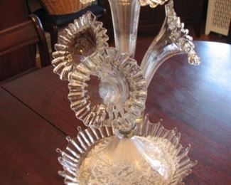 Fluted glass epergne