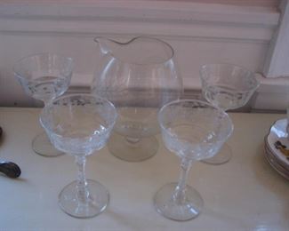 Depression glass stemware