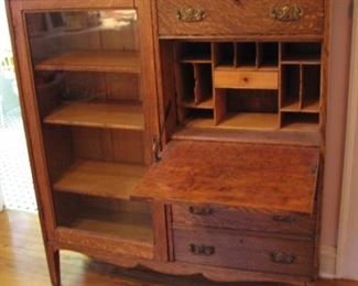 Side by side, curio with drop front desk