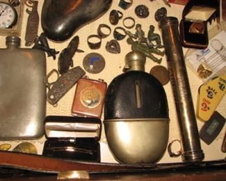 Vintage flask, Vintage rings
