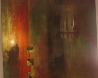 Reverse painted abstract by Eric Lee
