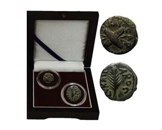 Two Bronze Prutah Coins in Beautiful Presentation Box Trials of Saint Paul