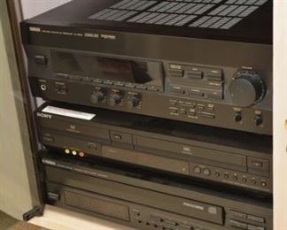 Yamaha AV receiver, R-V503; Sony DVD player, SLV-D380P; Yamaha compact disc player, CDC-695
