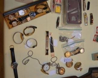 watches, pocket watches, Case knives, knives