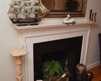 Italian pedestal, figure, and vase