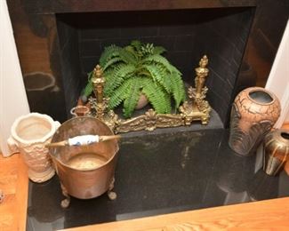 andirons, coal bucke