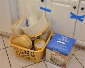 Some Tupperware, battery operated salad spinner