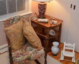 rocking chair, table