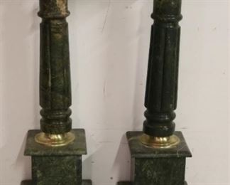 Pair marble pedestals