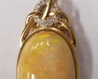 14K Opal & diamond necklace App $6365