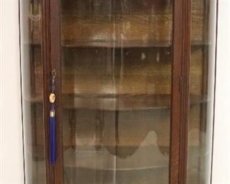 Triple curved glass oak china cabinet
