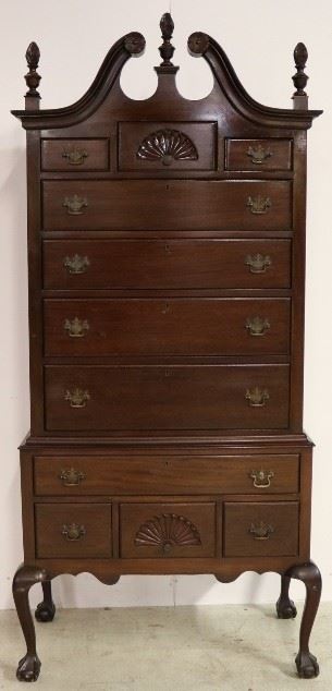 Chippendale triple finial highboy