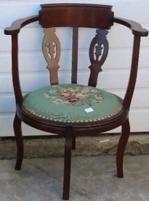 Needlepoint seat French chair