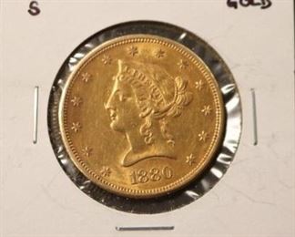 1880S $10 Gold Liberty