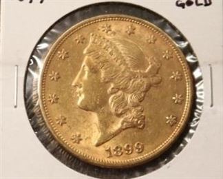 1899 $20 Gold Liberty