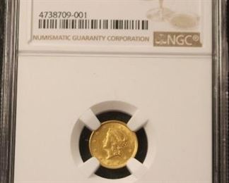 1853 Ty-1 AU58 NGC Gold Dollar