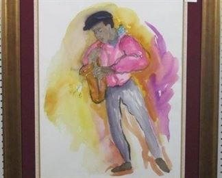 Man with Saxophone Original by Anna Sandhu Ray