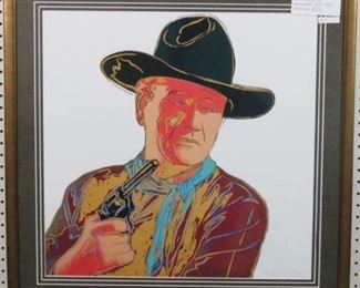 John Wayne Giclee plate signed by Andy Warhol
