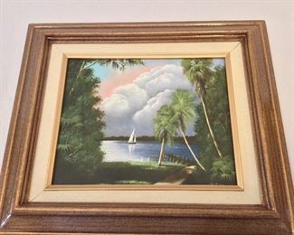 R. A. McLendon Highwaymen Art. Signed on Back of Canvas.