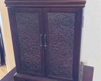 Jewelry Case, 13" W x 16 1/2" H x 8" D.