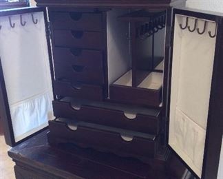 Jewelry Case, 13" W x 16 1/2" H x 8" D.