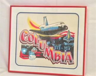 NASA Space Shuttle Columbia STS-107 Artwork, 21" x 18".