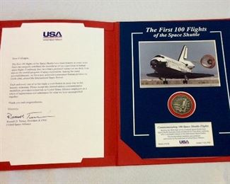 NASA Space Shuttle, The First 100 Flights Medallion for United Space Alliance. STS-92, October 11-24, 2000.