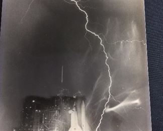 NASA Photo Press Release, Kennedy Space Center Space Shuttle STS-8 Lightning Strike Launch Complex 39-A, August 30, 1983.