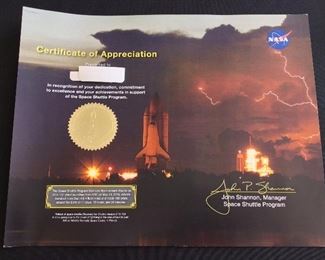 NASA Space Shuttle Program Seal Flown in Space aboard Space Shuttle Atlantis Mission STS-132 which launched from KSC on May 14, 2010.