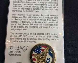 Space Shuttle Columbia, "Heroes of Columbia Forever in Our Memories..." Commemorative Pin.