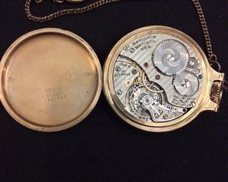 Pocket Watch - Hamilton Watch Co. U.S.A. Movement Serial Number C68341.Grade 992B. Size 16s. Jewels 21j. Wadsworth 10k Gold Filled Back.
