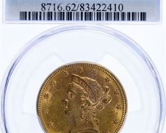 1889 S 10 Gold MS 62 PCGS