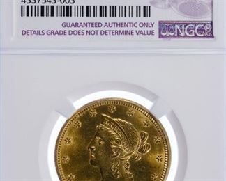 1907 D 10 Gold Unc. Details NGC