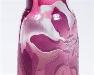 Emile Galle French 1846 1904 Fire Polished Cameo Glass Vase