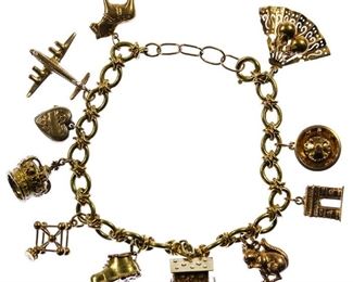 Mixed Gold Charm Bracelet