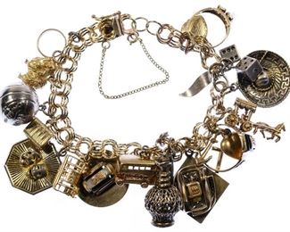 Mixed Gold and Silver Charm Bracelet