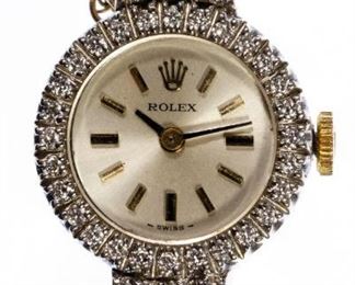Rolex 14k Gold and Diamond Case and Band Wrist Watch