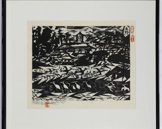 Shiko Munakata Japanese 1903 1975 Woodblock Print